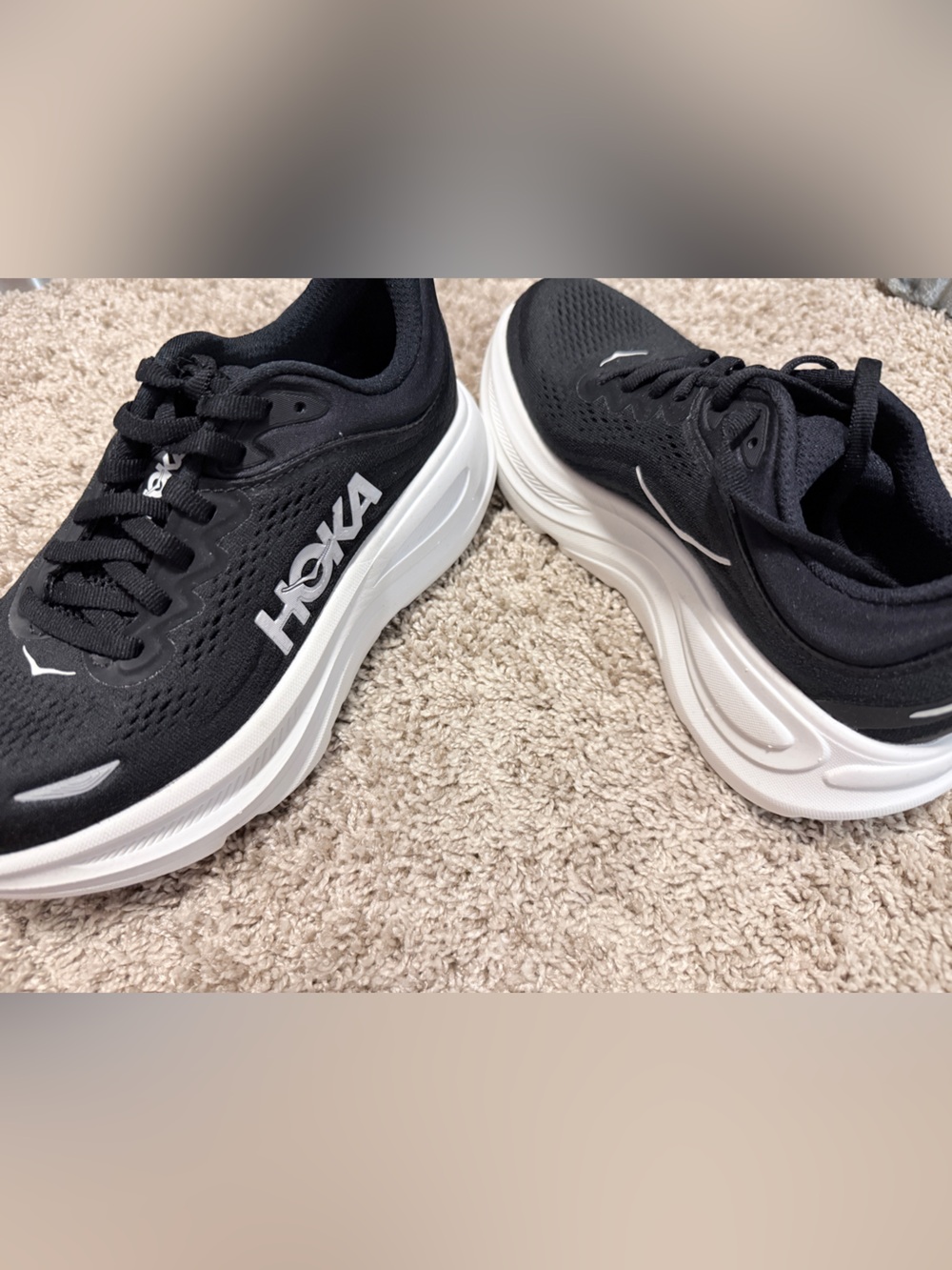 Hoka Black and White Shoes